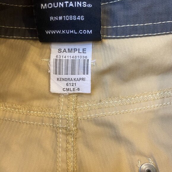 Kuhl Kendra Capri Pants SAMPLE Womens 6 Drawtring Emroidered Stretch Long Shorts - Picture 7 of 7